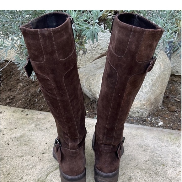Aquatalia Women's Brown Suede Buckle Riding Boots Size 9 - Picture 5 of 11